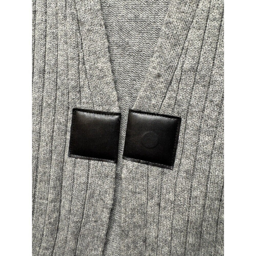 Adrienne Vittadini LS Cardigan Sweater Yak Wool Jacket Small Gray Magnetic - Picture 3 of 5